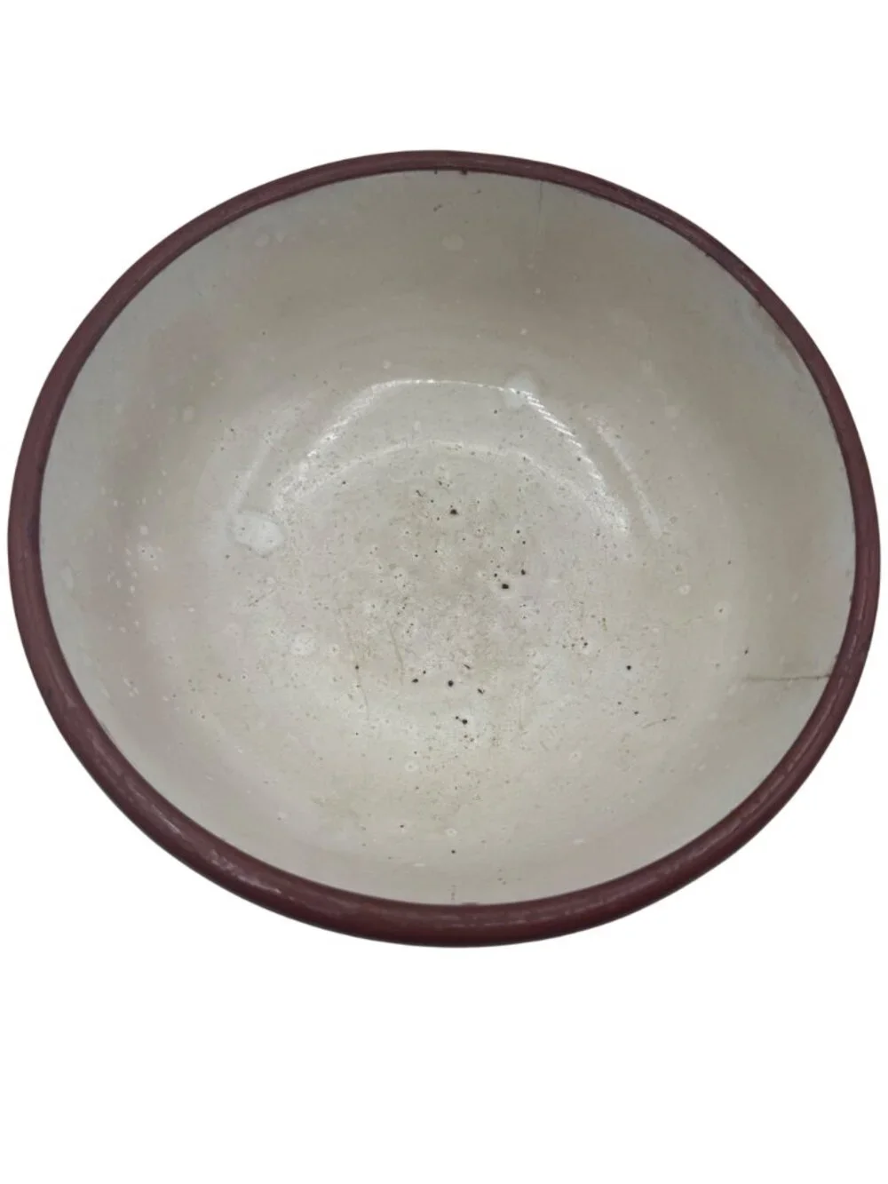 Vintage Weller Pottery Ceramic Mixing Bowl With Brown Exterior & Cream Interior